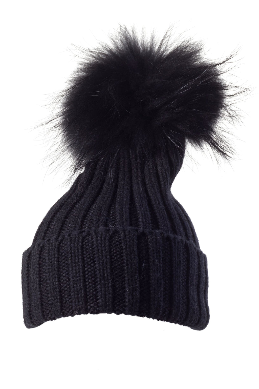 POM POM HAT CLASSIC BLACK/BLACK